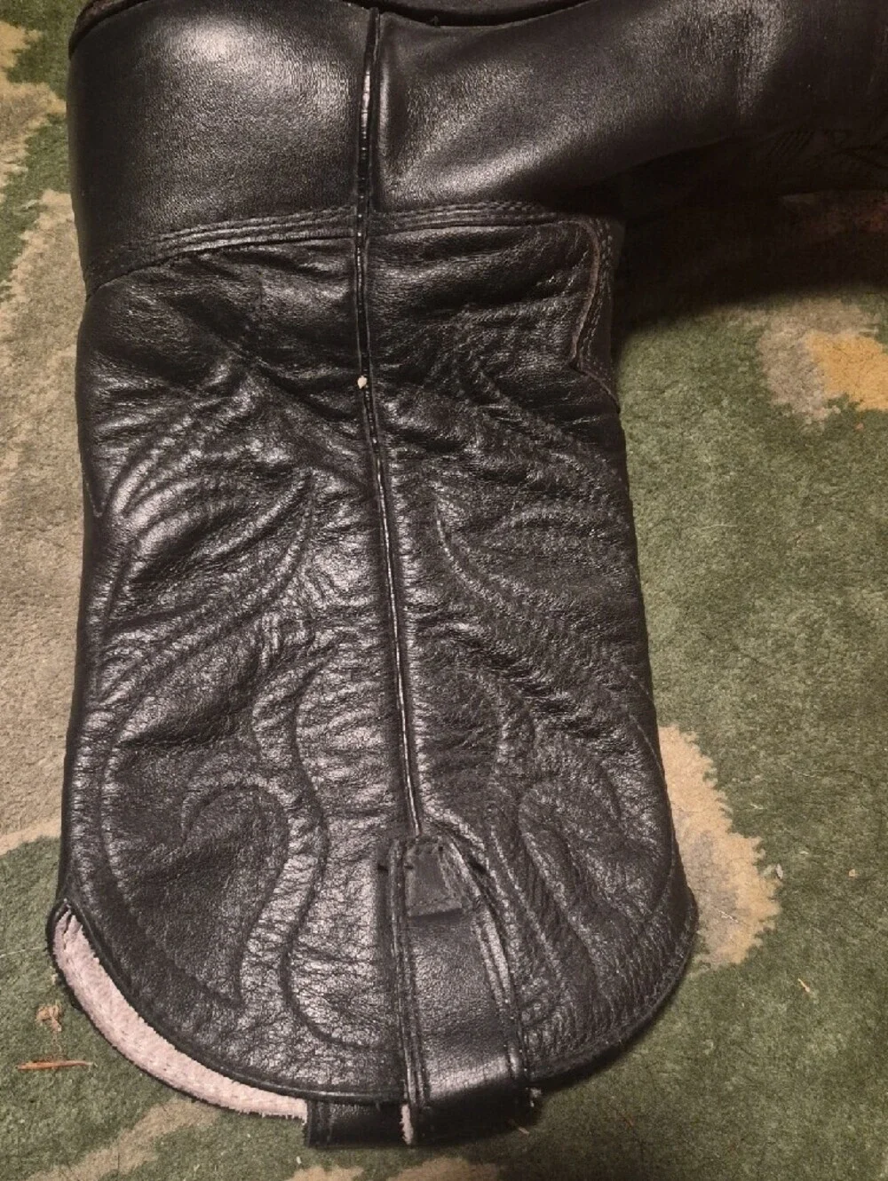 Classic Black Leather Western Boots - Men's